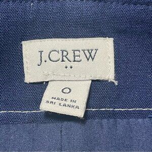 J. Crew Factory Navy Short Linen/Cotton A-Line Skirt w/ Pockets + Belt - Size 0